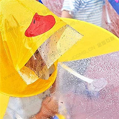 Kid Cute Raincoat, Rain Coat UFO Children Umbrella Hat Foldable Magical Raincoat, Hands Free (Yellow，Duck) 