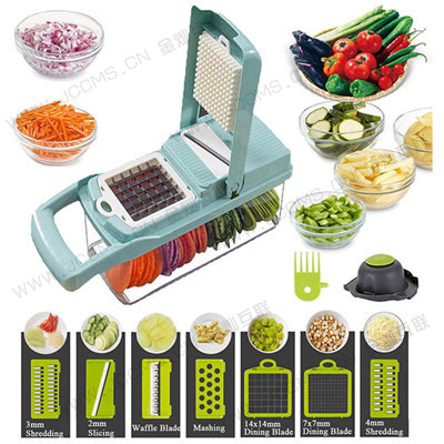 Vegetable Chopper - Spiralizer Vegetable Slicer - Onion Chopper with Container - Pro Food Chopper - Black Slicer Dicer Cutter